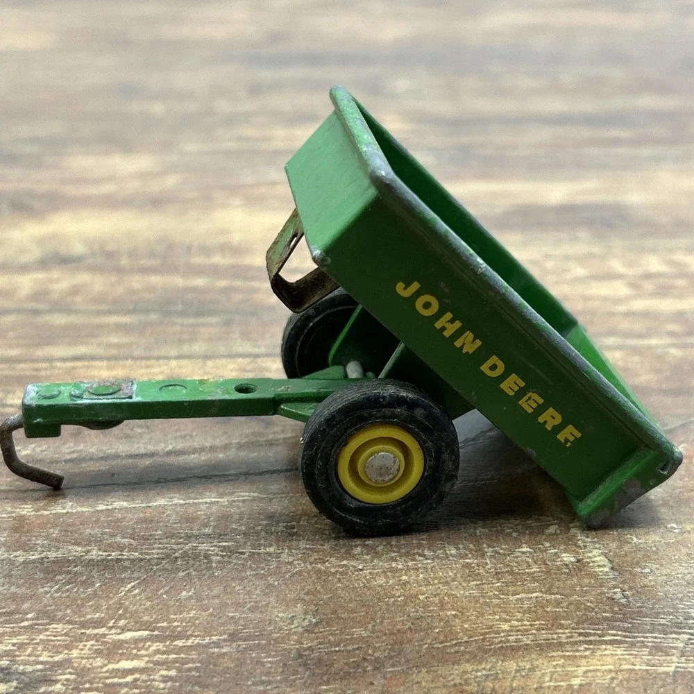 Vintage 1960's 70's Ertl John Deere 140 Lawn Garden Tractor W/ Dump Cart 1:16